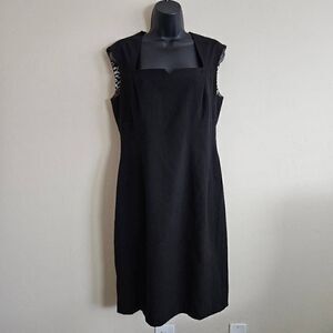 Boston Proper Black Dress with Hidden Animal Print